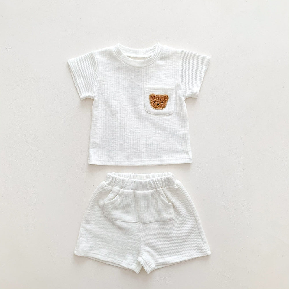 Teddy Bear Pocket T-Shirt and Shorts Set - Beekee