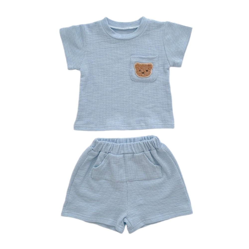 Teddy Bear Pocket T-Shirt and Shorts Set - Beekee
