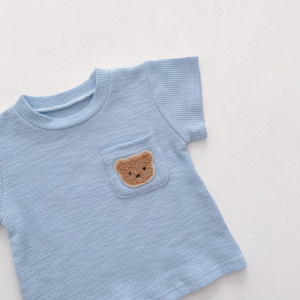 Teddy Bear Pocket T-Shirt and Shorts Set - Beekee