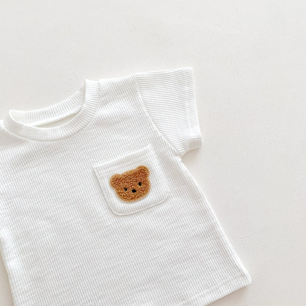 Teddy Bear Pocket T-Shirt and Shorts Set - Beekee