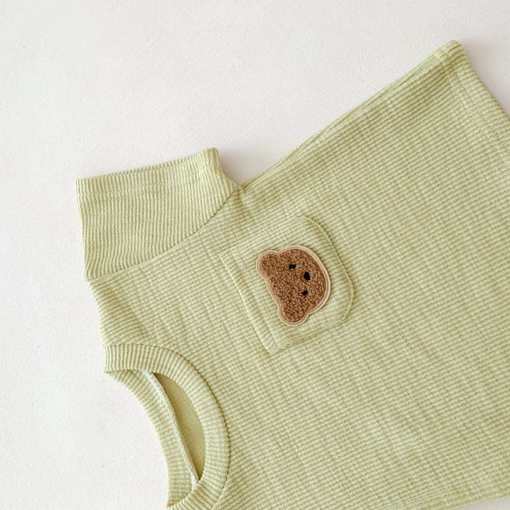 Teddy Bear Pocket T-Shirt and Shorts Set - Beekee