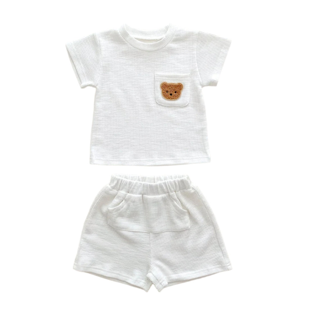 Teddy Bear Pocket T-Shirt and Shorts Set - Beekee