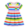Rainbow Stripe Girls Summer Dress With Pocket - Beekee