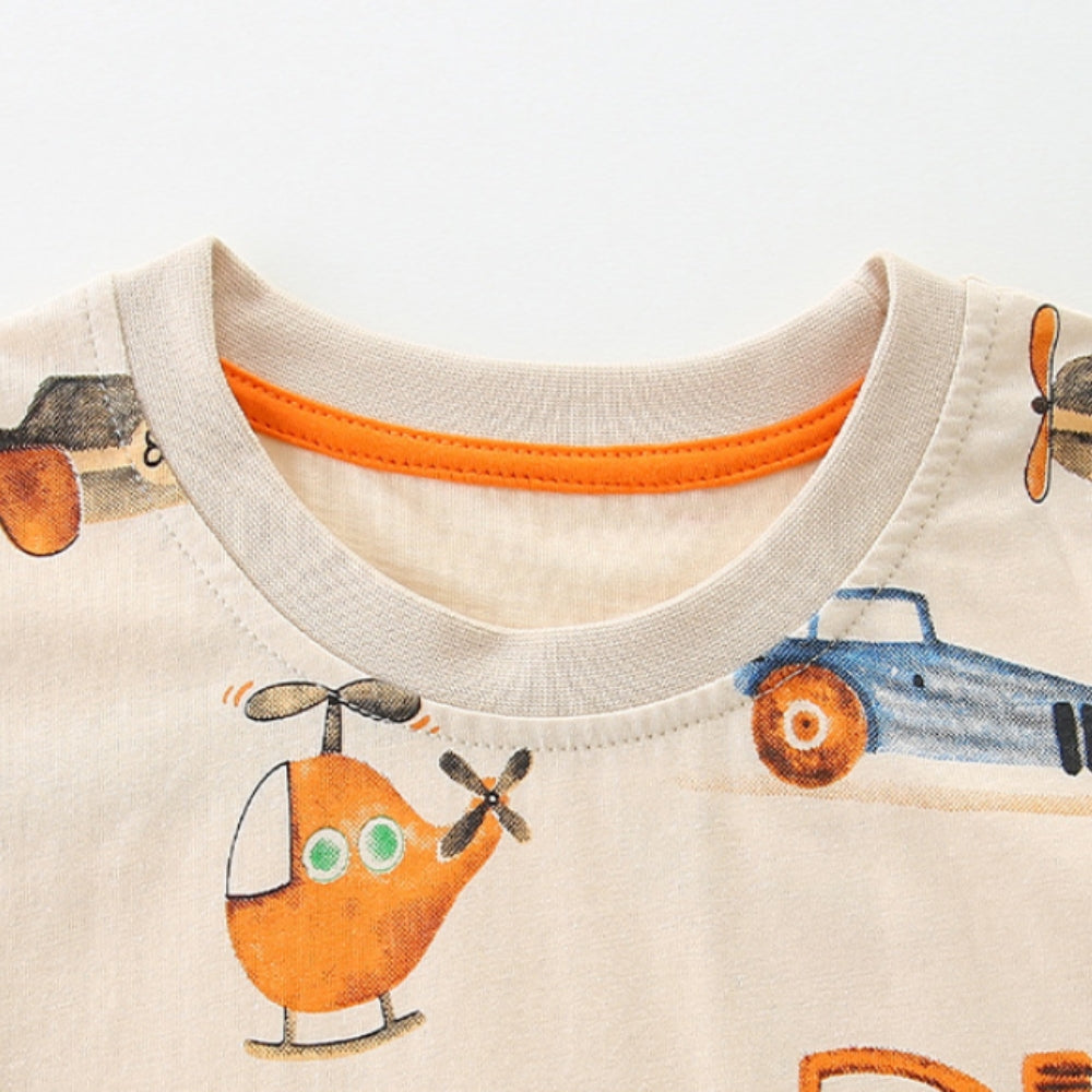 Vehicle Print Top and Shorts Set - Beekee