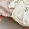 Vintage Embroidered Knitted Baby Romper - Beekee