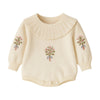 Vintage Embroidered Knitted Baby Romper - Beekee