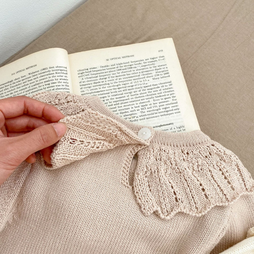 Vintage Embroidered Knitted Baby Romper - Beekee