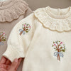 Vintage Embroidered Knitted Baby Romper - Beekee