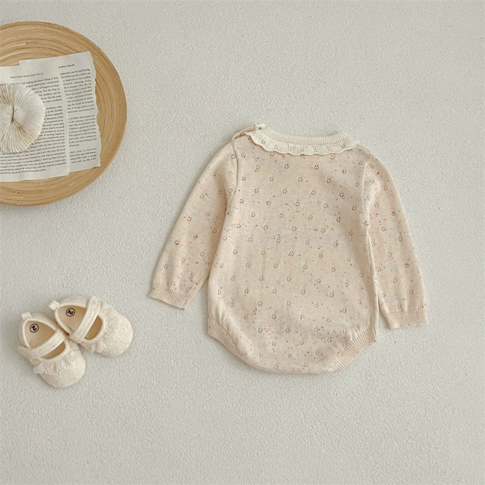 Vintage Knit Lace Collar Baby Romper - Beekee