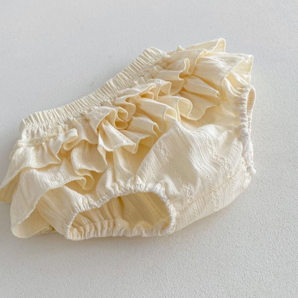 Vintage Ruffle Collar Baby Romper - Beekee