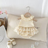 Vintage Ruffle Collar Baby Romper - Beekee