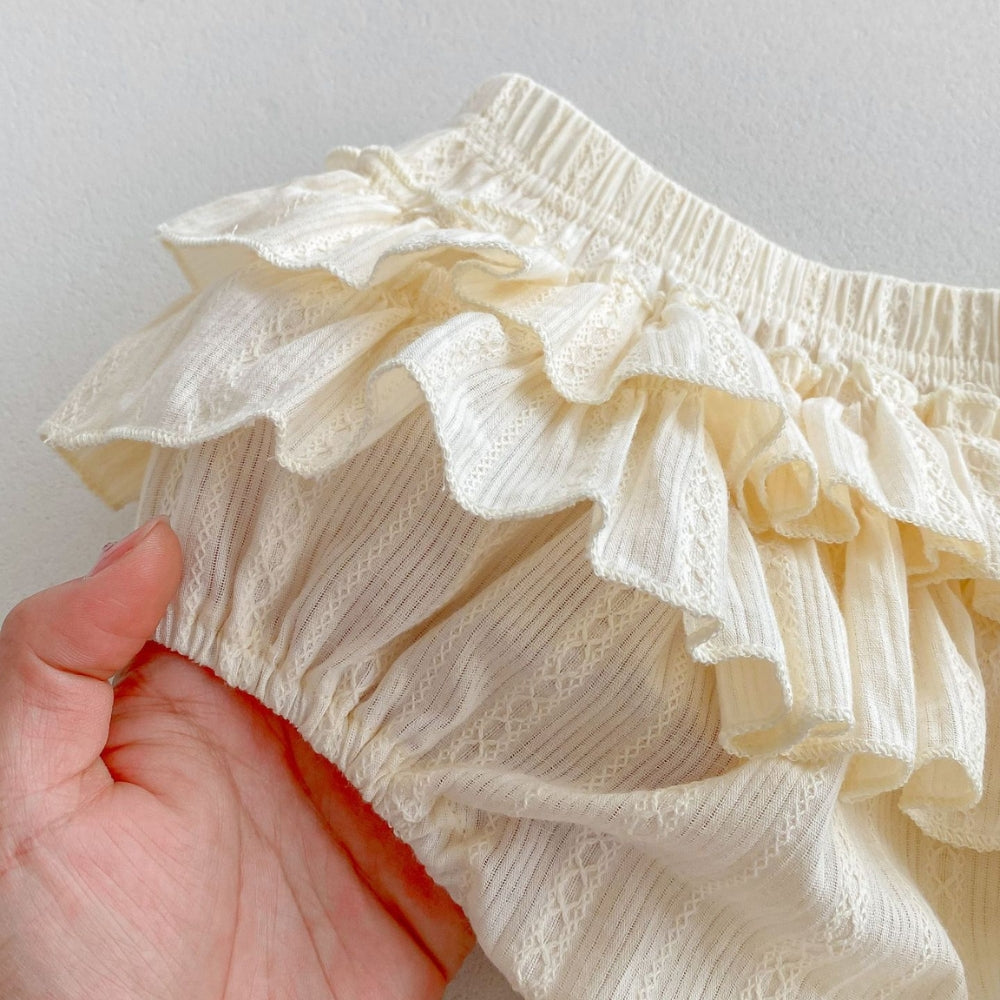 Vintage Ruffle Collar Baby Romper - Beekee