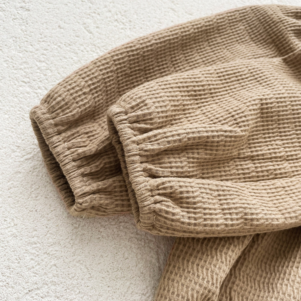 Waffle Knit Lace Collar Romper - Beekee