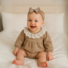 Waffle Knit Lace Collar Romper - Beekee