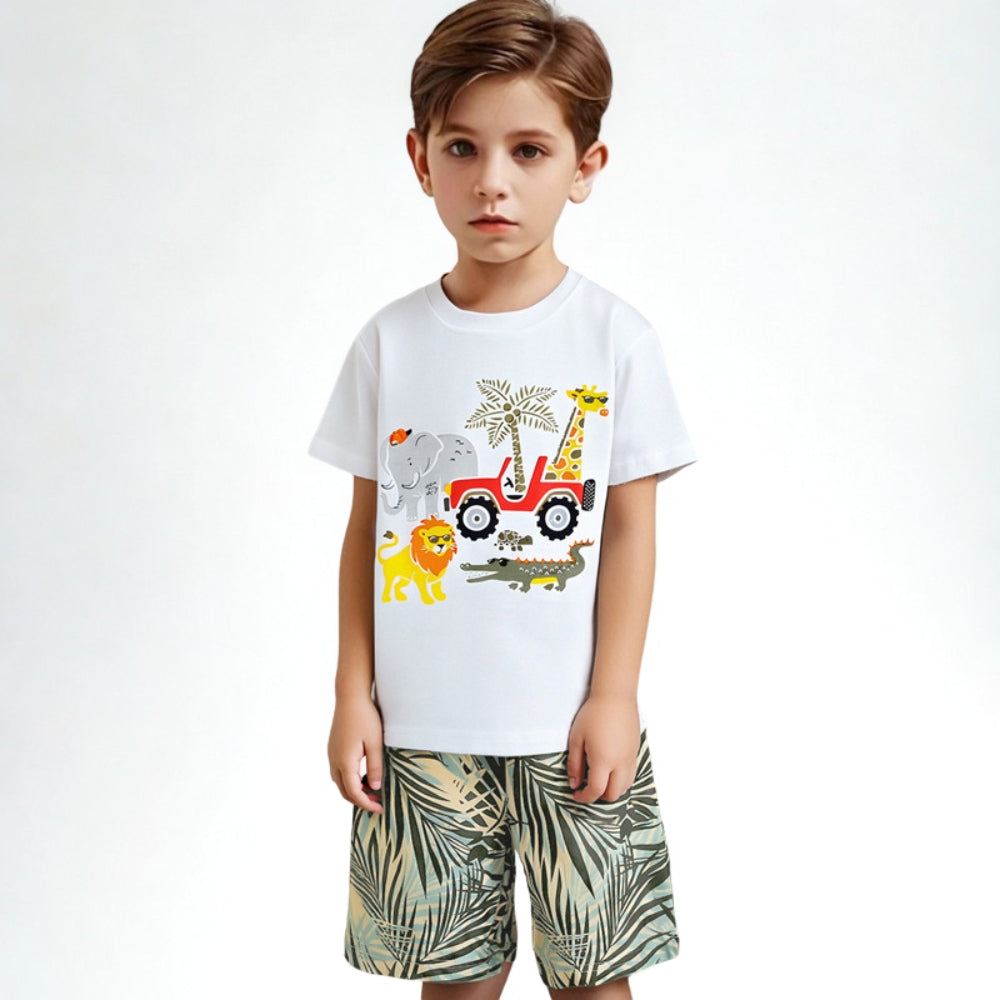 Wild Safari Friends T-Shirt and Shorts Set - Beekee