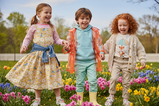 Spring clothes for kids layered for unpredictable spring weather