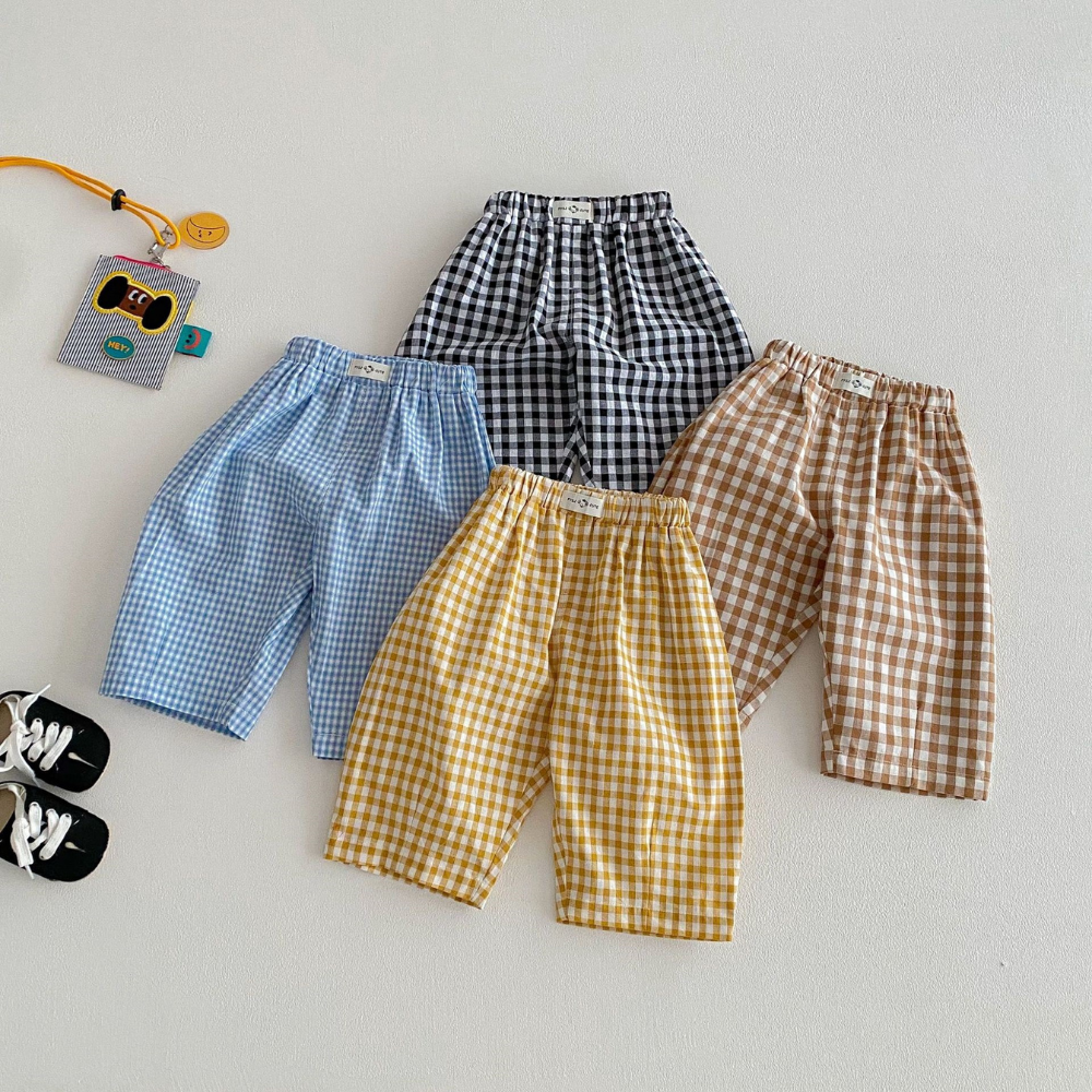 Cute Gingham Check Kids' Summer Shorts - Beekee