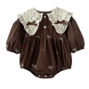 Sweet Floral Lace Collar Baby Dress & Romper Set-Beekee