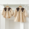 Floral Collar Baby Romper & Sister Dress Set-Beekee