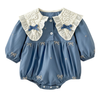 Sweet Floral Lace Collar Baby Dress & Romper Set-Beekee
