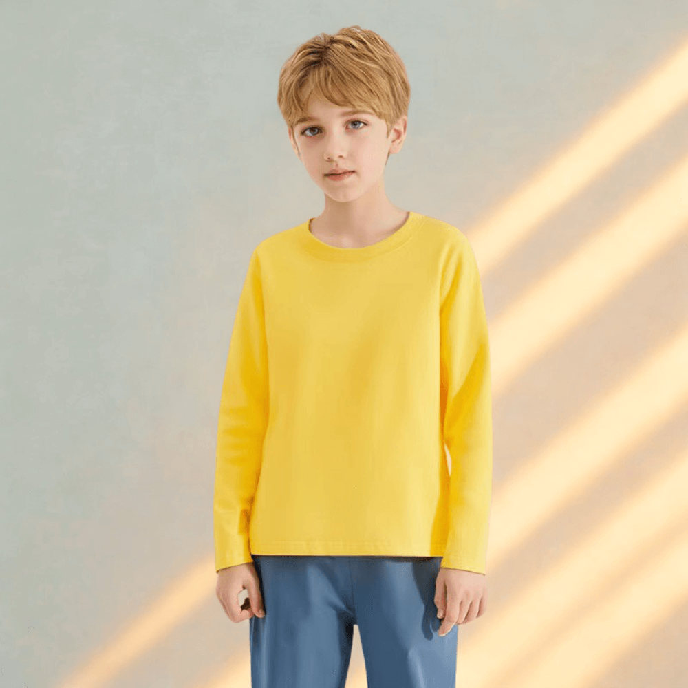 Kids Cotton Long Sleeve Crewneck Shirt- Beekee