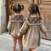Floral Collar Baby Romper & Sister Dress