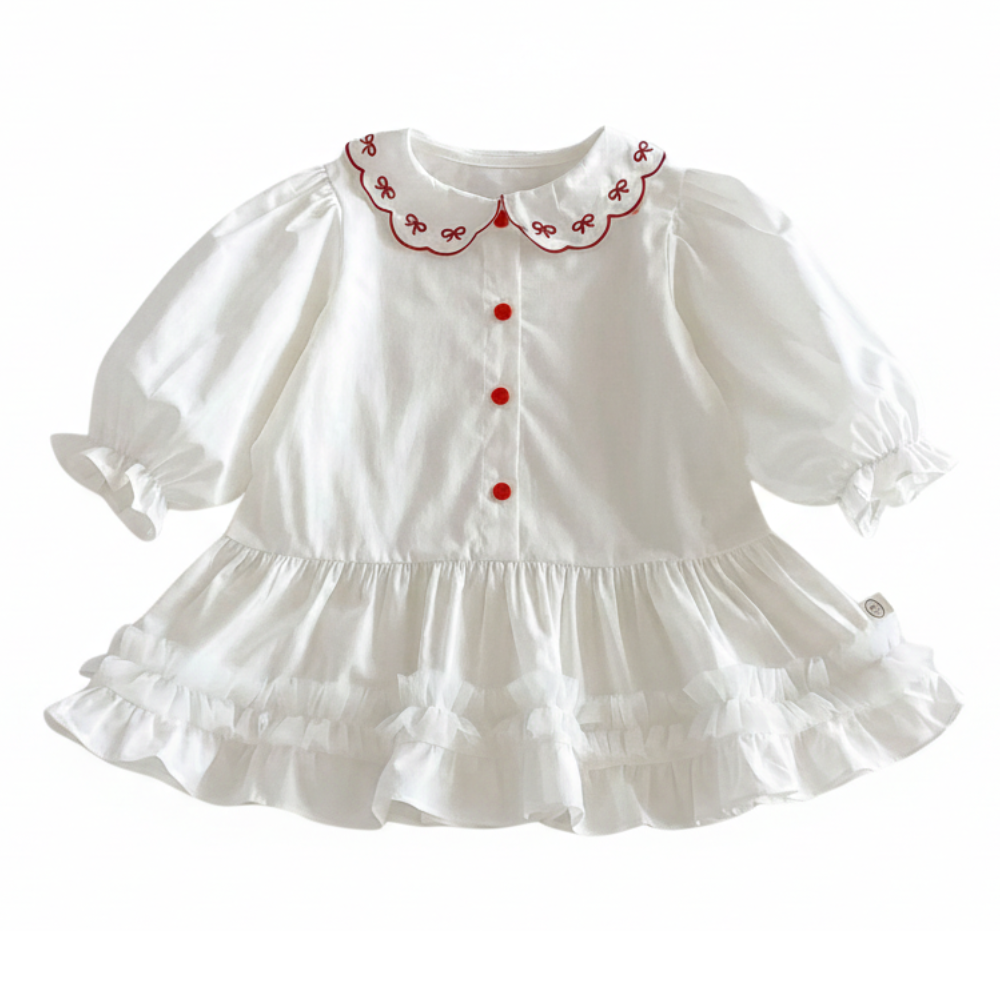 Charming Peter Pan Collar Ruffle Dress-Beeke