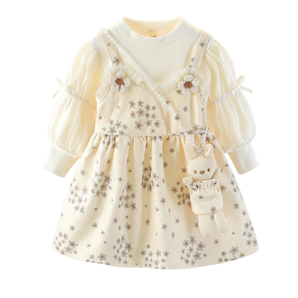 Bunny Strap Floral Layered Dress - Beekee