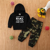 Boys' Clothing Set - Black Long-Sleeve Pants with Print and Round Neck for Baby Boys