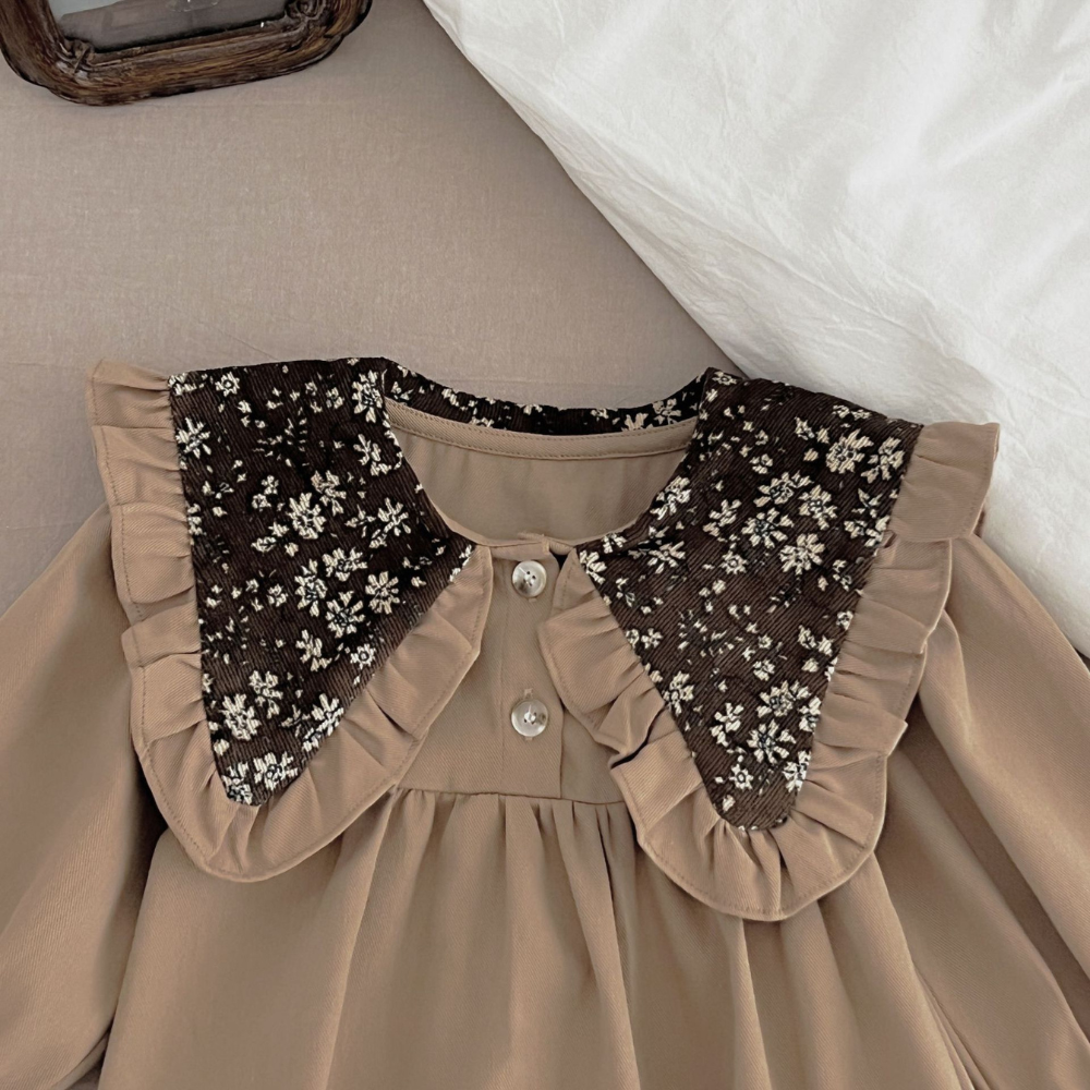 Floral Collar Baby Romper & Sister Dress Set-Beekee