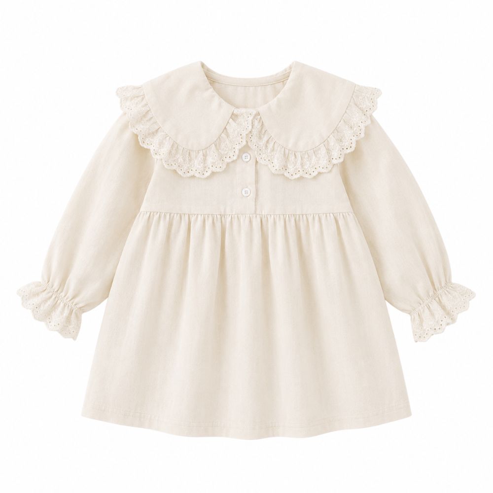 Precious Lace Collar Long Sleeve Dress for Girls-Beekee