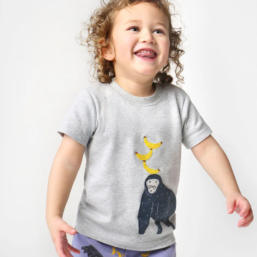 Gorilla & Banana Graphic T-Shirt and Shorts Set | Fun and Comfortable Kids Outfit