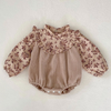 Vintage Floral Ruffle Baby Romper - Beekee