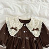 Sweet Floral Lace Collar Baby Dress & Romper Set-Beekee