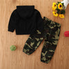 Boys' Clothing Set - Black Long-Sleeve Pants with Print and Round Neck for Baby Boys