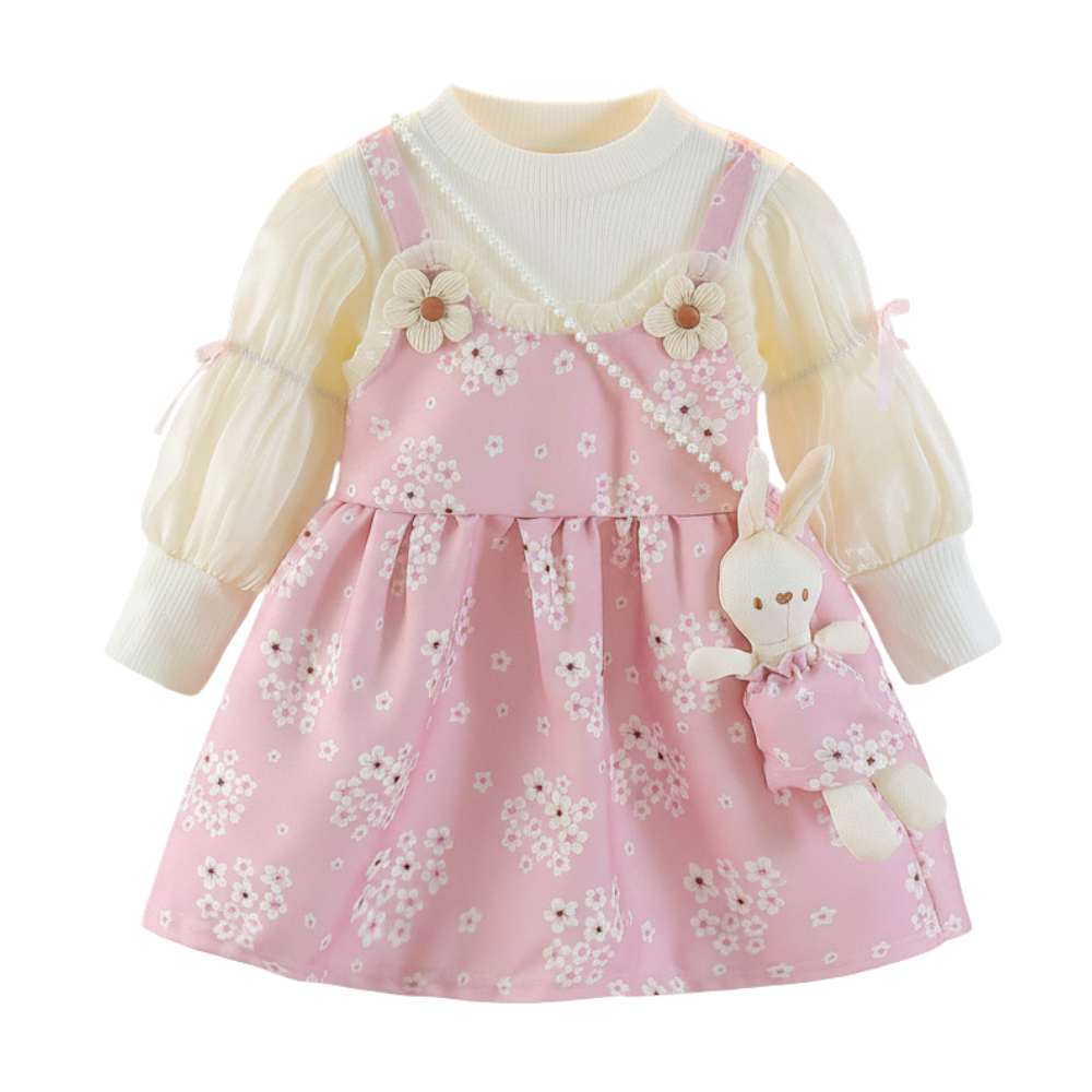 Bunny Strap Floral Layered Dress - Beekee