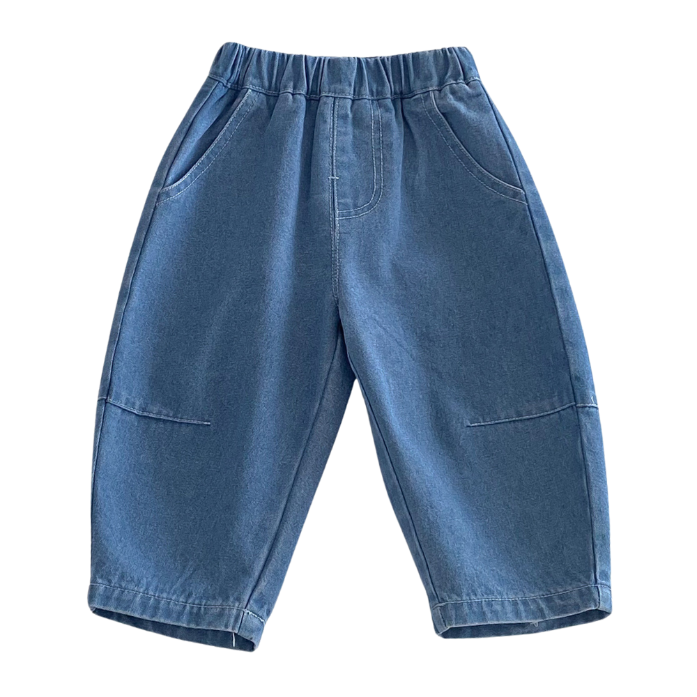 Adorable Star Print Denim Pants for Toddlers-Beekee