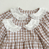 Classic Gingham Ruffle Baby Romper-Beekee