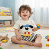 Cute Puppy 3D T-Shirt & Striped Shorts for Kids - Beekee