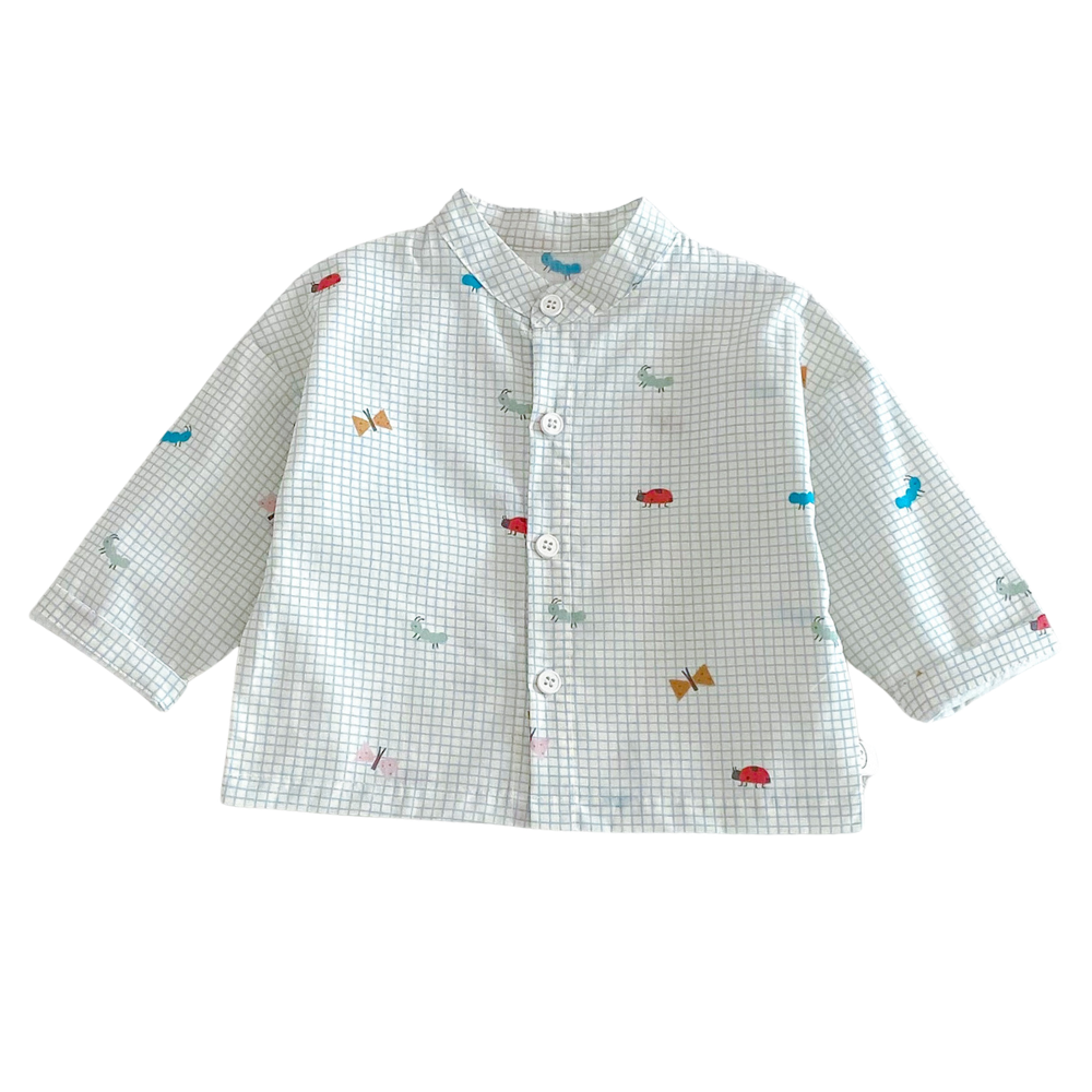 Cute Playful Print Button Up Shirt for Toddlers-Beekee