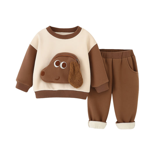 3D Animal Face Sweatshirt and Jogger Set - Beekee