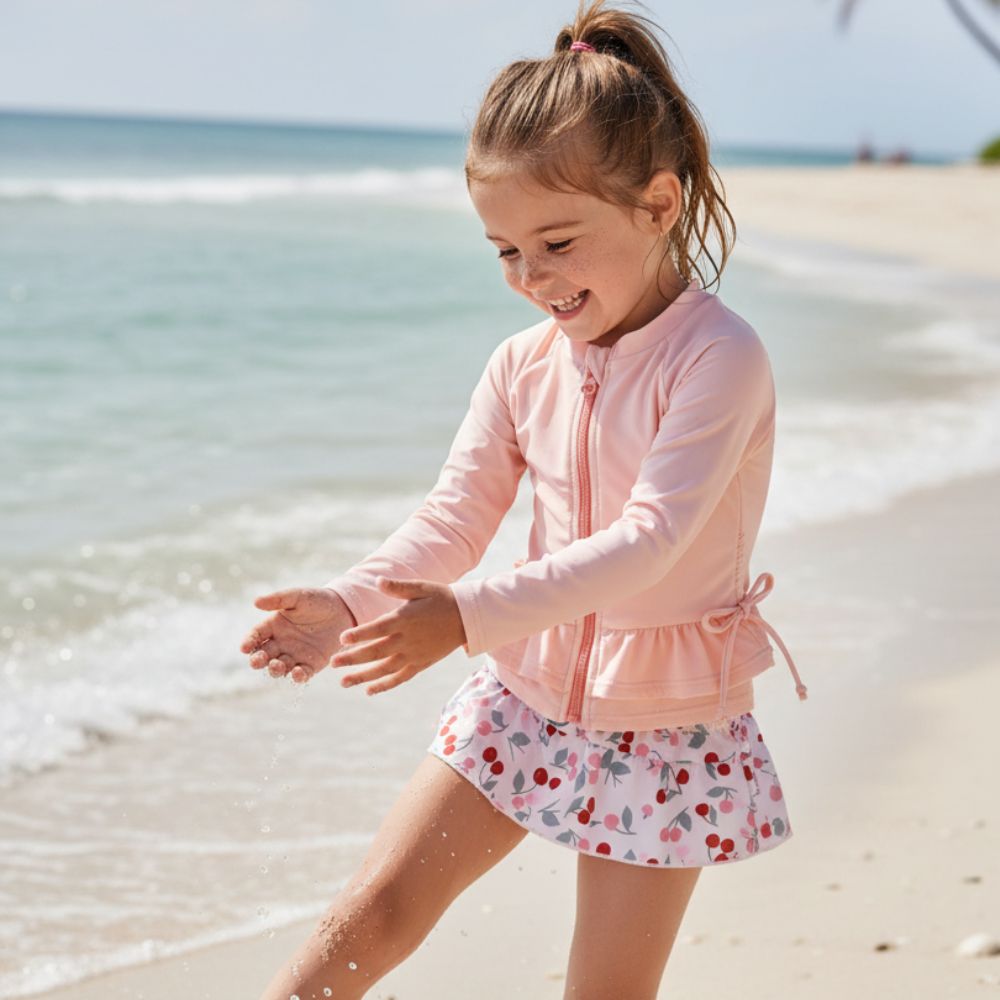 Sweet Ruffle Long Sleeve Girls' Swim Set - Beekee