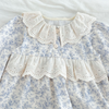 Lovely Floral Lace Collar Cotton Dress for Girls-Beekee