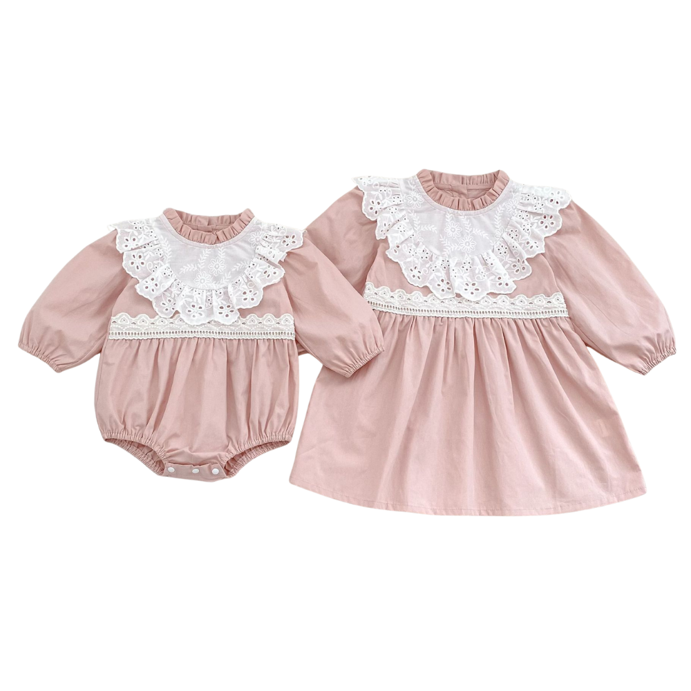 Darling Daisy Lace Baby Dress & Romper Set-Beekee