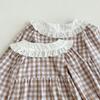 Classic Gingham Ruffle Baby Romper-Beekee