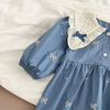 Sweet Floral Lace Collar Baby Dress & Romper Set-Beekee