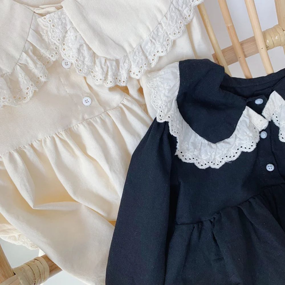 Precious Lace Collar Long Sleeve Dress for Girls-Beekee
