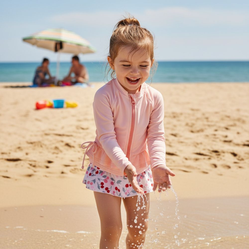 Sweet Ruffle Long Sleeve Girls' Swim Set - Beekee