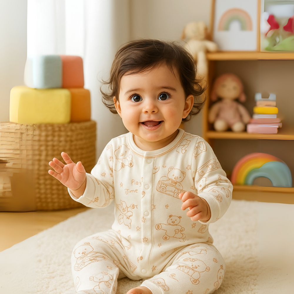 Playful Animal Print Cotton Romper - Beekee