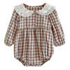 Classic Gingham Ruffle Baby Romper-Beekee